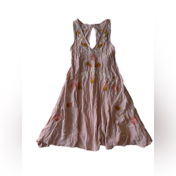 Free People Adelaide festival slip dress Blush XS NWOT - Picture 7 of 16